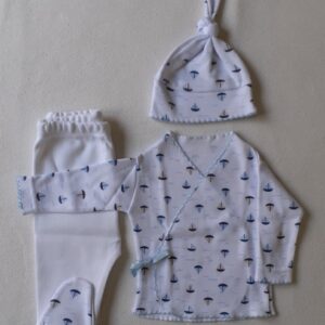 Ajuar de Algodón Pima Combinado 3 Piezas
