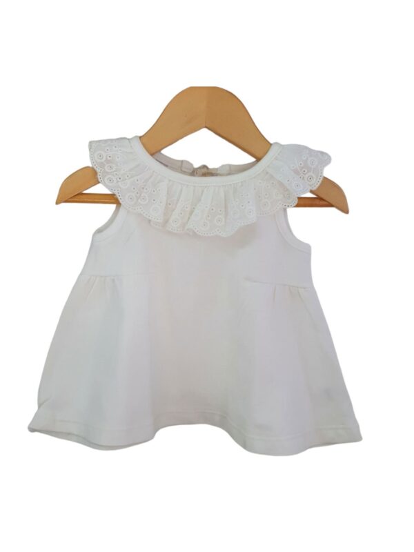 Vestido Corto con Cuello de Broderie - Image 3