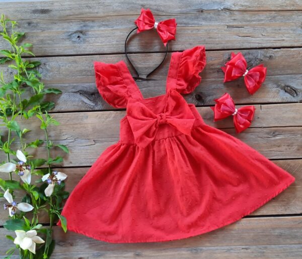Vestido con Moño. En color Blanco, Rojo o Estampado. - Image 2