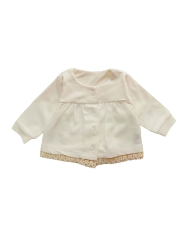 Campera de Algodón con Detalle de Puntilla