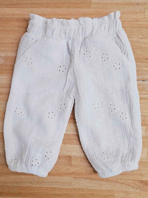 pantalon baby cotton blanco