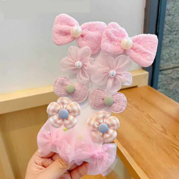 Set de 10 Hebillas Rosa Bebé