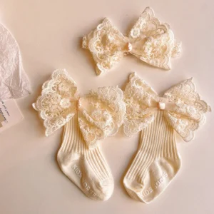 Set Medias con Vincha Broderie